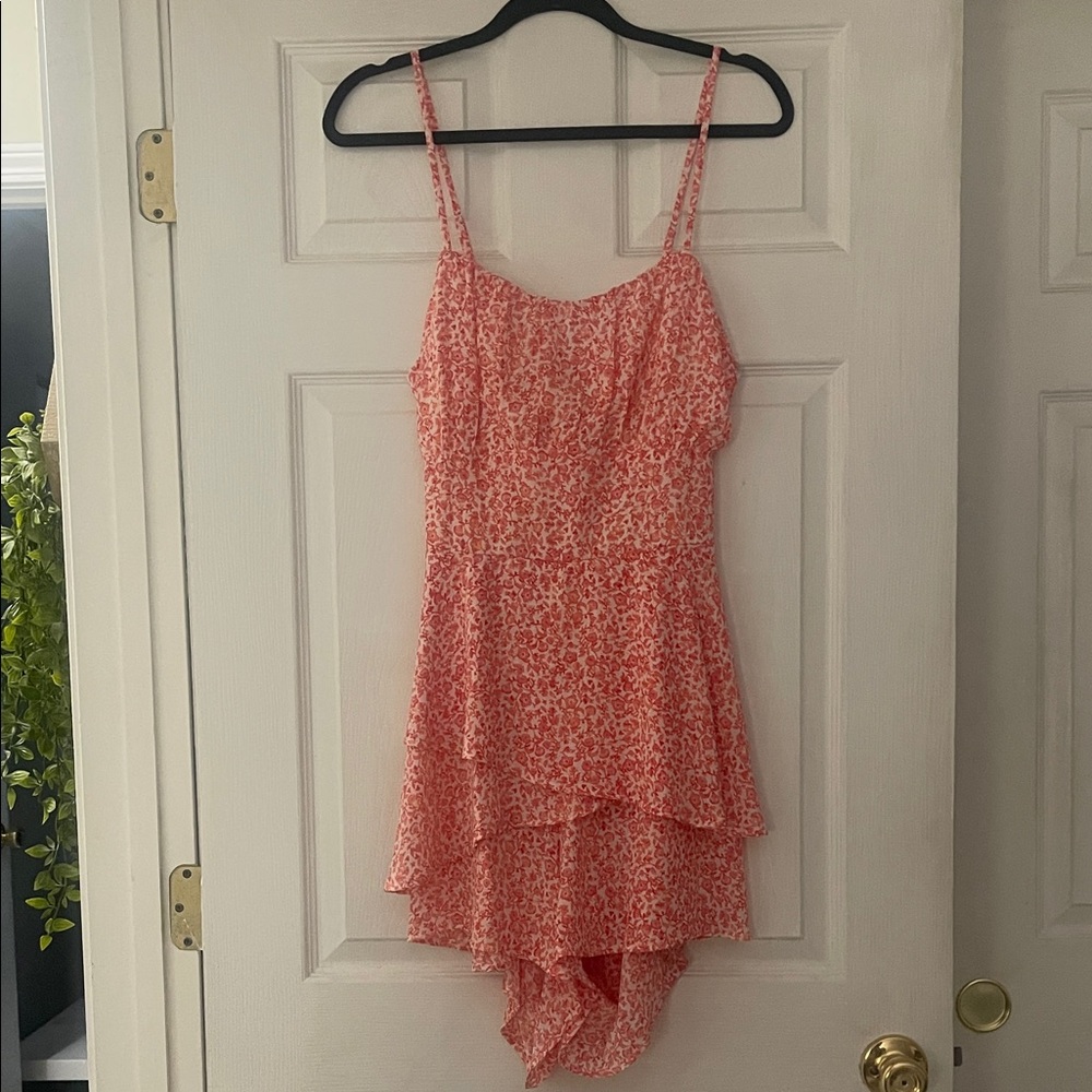 Francesca's Pink and White Floral Romper
